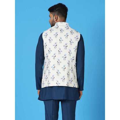 Simaaya White Premium Quality Silk Made Nehru Jacket