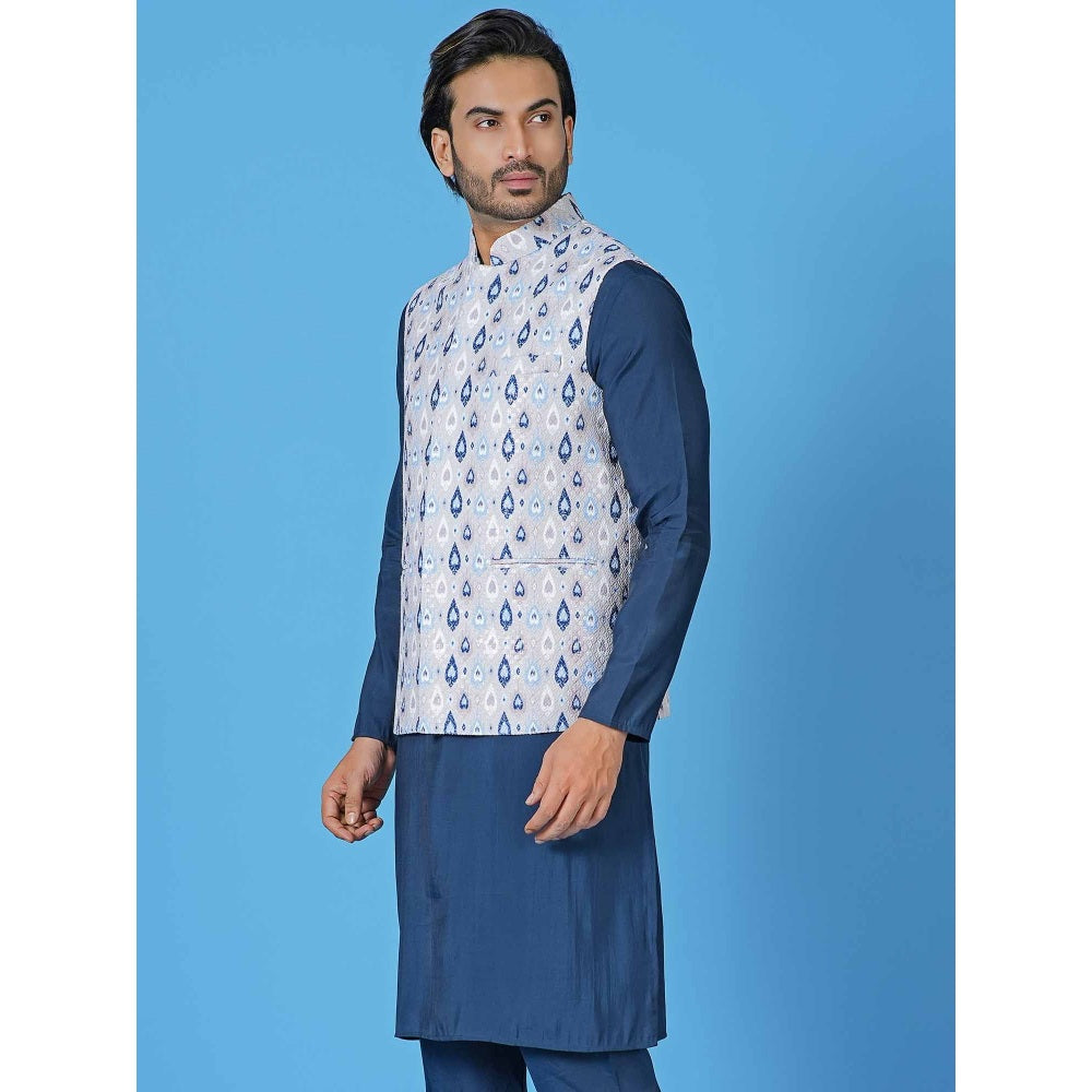 Simaaya White Premium Quality Silk Made Nehru Jackets