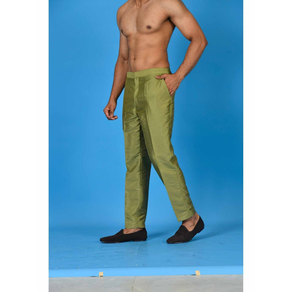 Simaaya Green Premium Quality Silk Made Designer Pyjamas