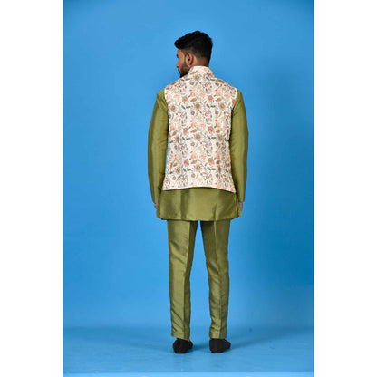 Simaaya White Premium Quality Linen Blend Made Nehru Jacket
