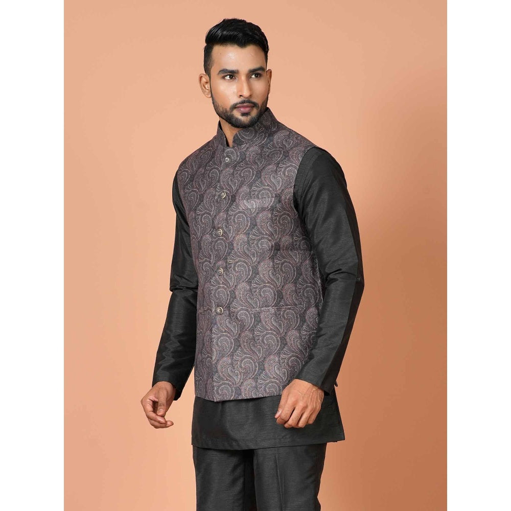 Simaaya Grey Premium Quality Linen Blend Made Nehru Jacket