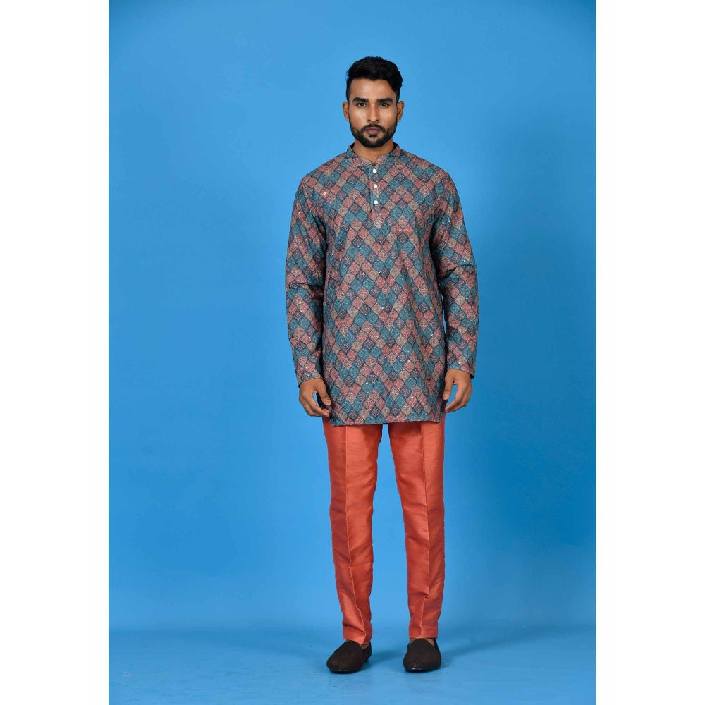 Simaaya Blue Premium Quality Satin Made Short Kurta