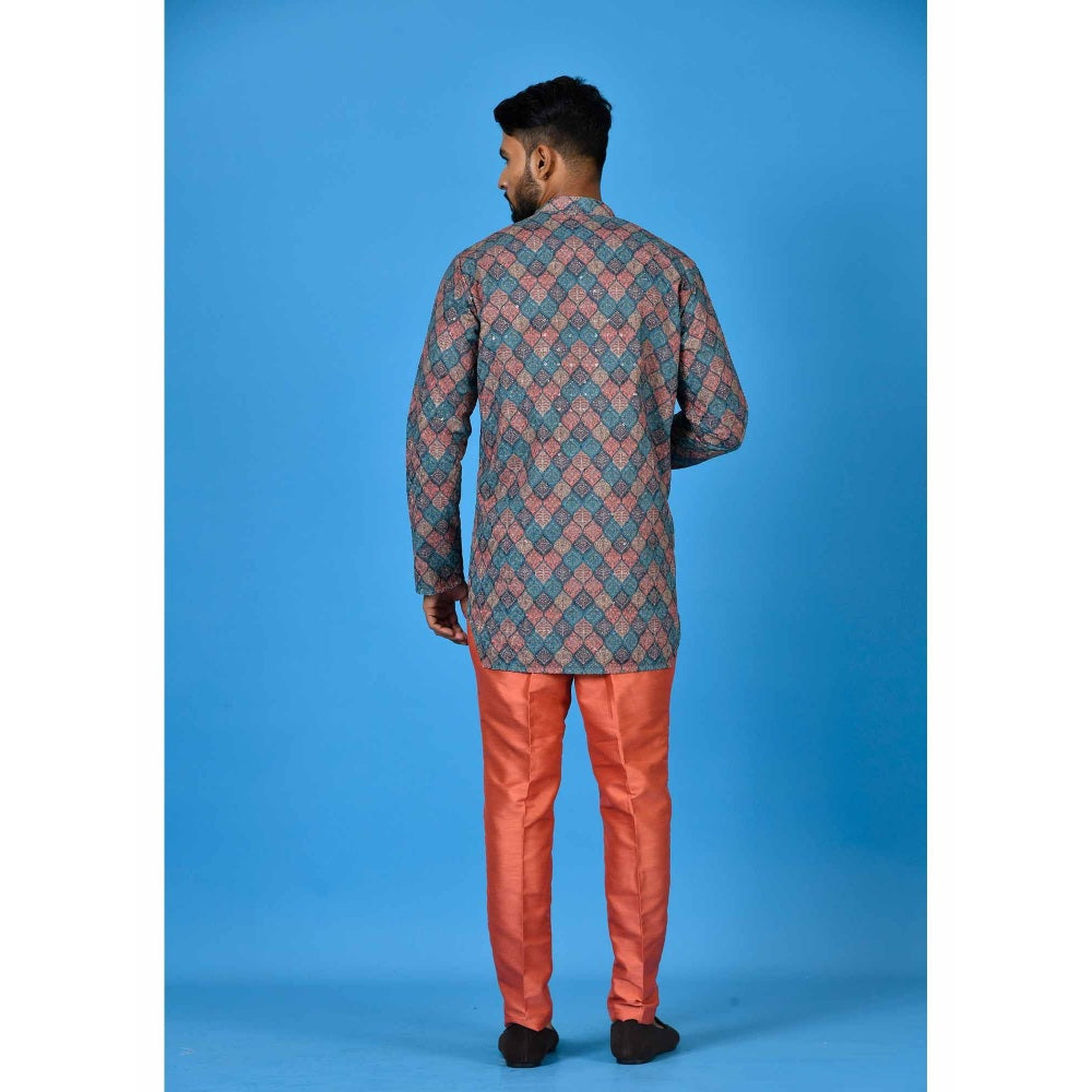 Simaaya Blue Premium Quality Satin Made Short Kurta