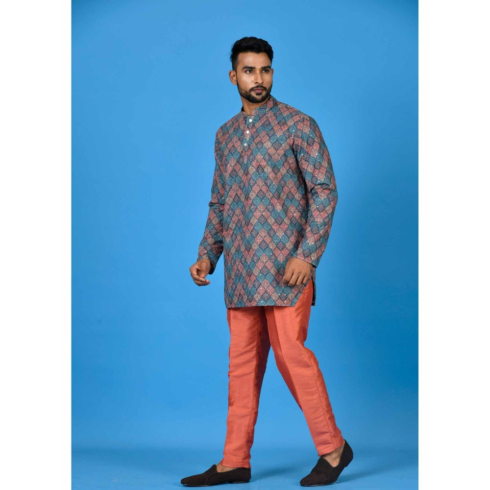 Simaaya Blue Premium Quality Satin Made Short Kurta