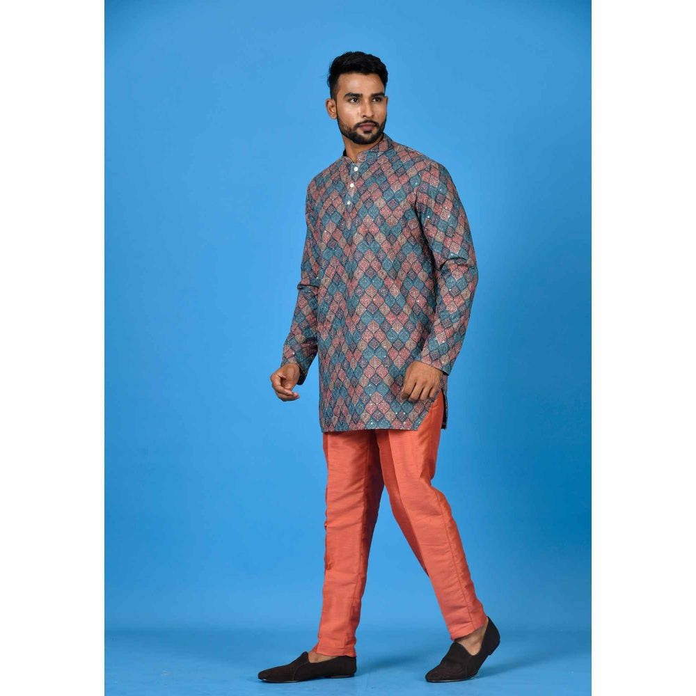 Simaaya Blue Premium Quality Satin Made Short Kurta