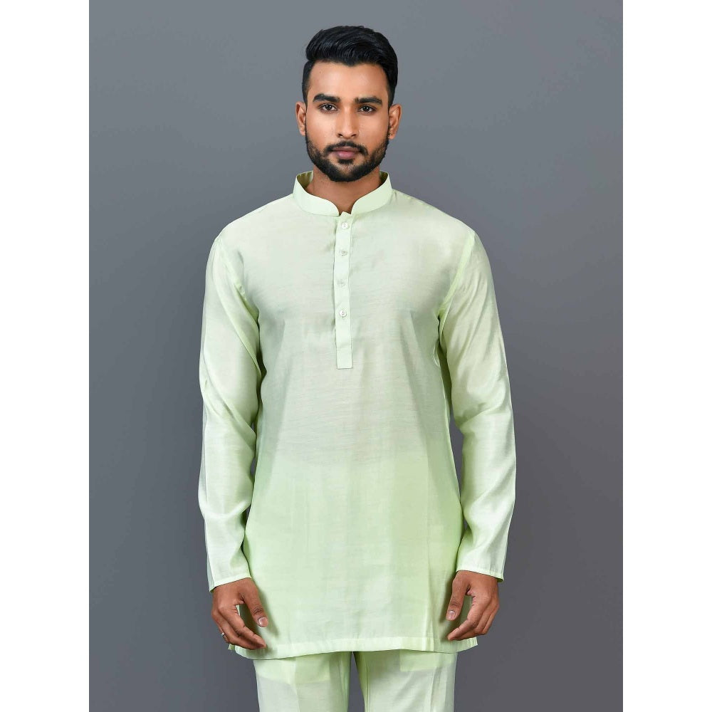Simaaya Green Premium Quality Silk Made Short Kurta