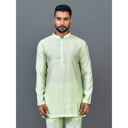Simaaya Green Premium Quality Silk Made Short Kurta