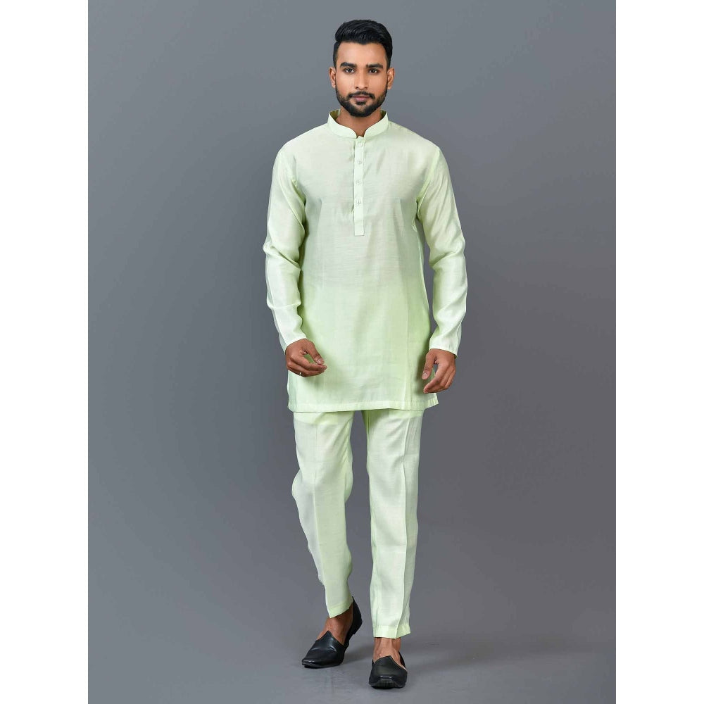 Simaaya Green Premium Quality Silk Made Short Kurta