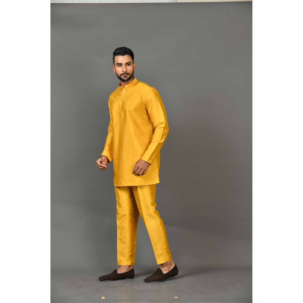 Simaaya Yellow Premium Quality Silk Made Short Kurta