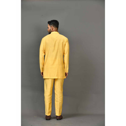 Simaaya Yellow Premium Quality Silk Made Short Kurta