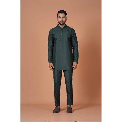 Simaaya Green Premium Quality Silk Made Short Kurta