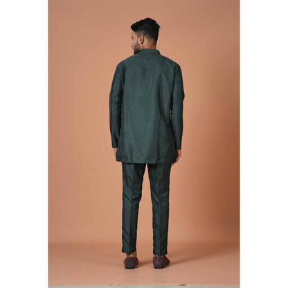 Simaaya Green Premium Quality Silk Made Short Kurta