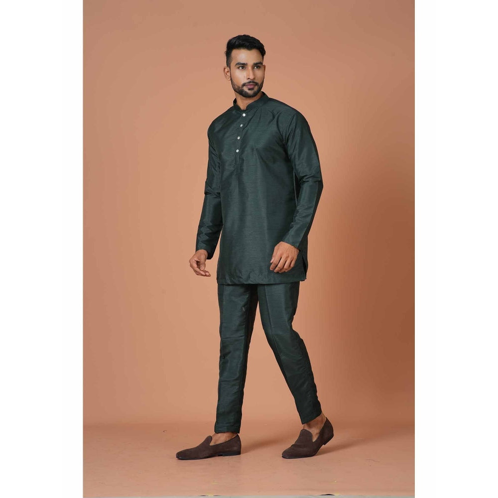 Simaaya Green Premium Quality Silk Made Short Kurta