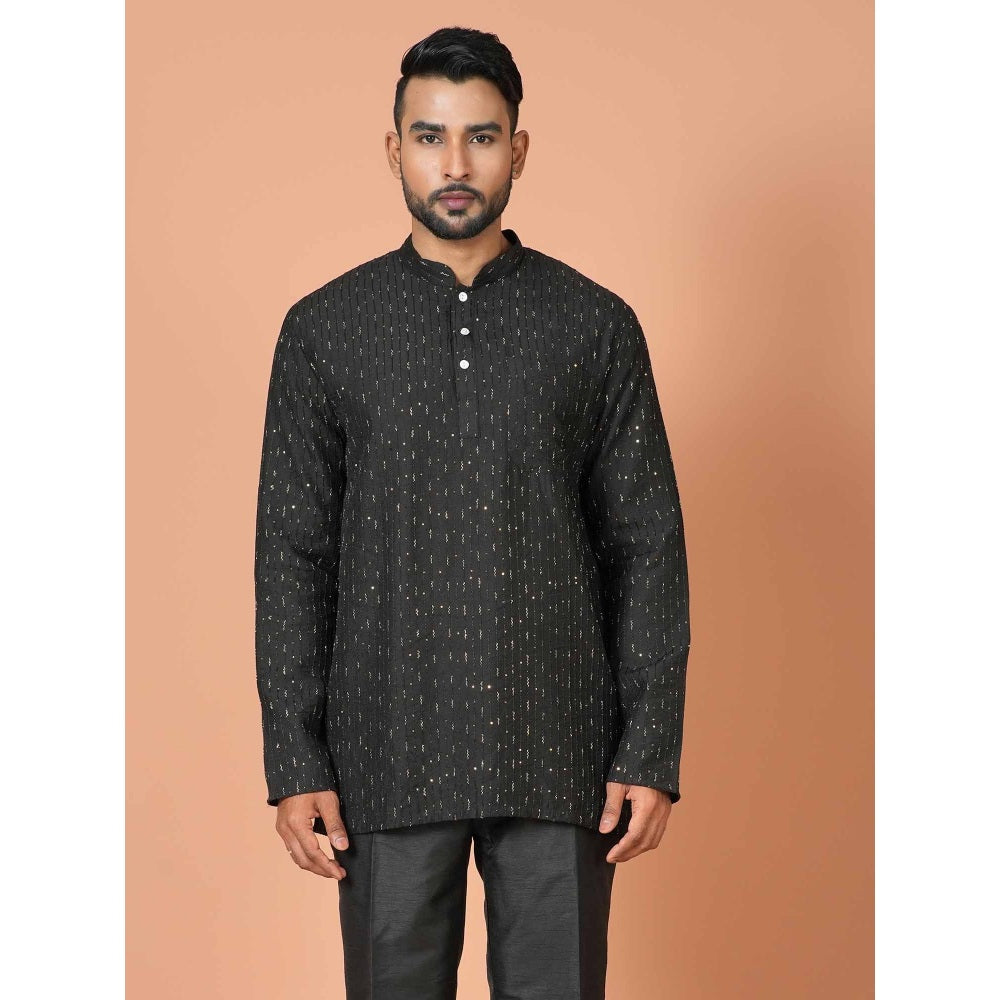 Simaaya Black Premium Quality Cotton Made Short Kurta