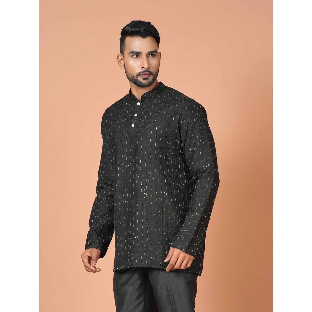Simaaya Black Premium Quality Cotton Made Short Kurta