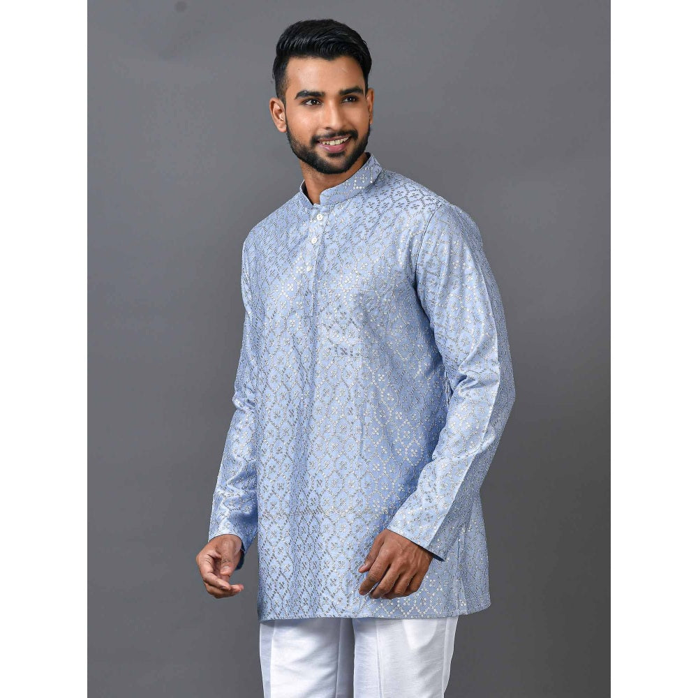 Simaaya Blue Premium Quality Silk Made Short Kurta