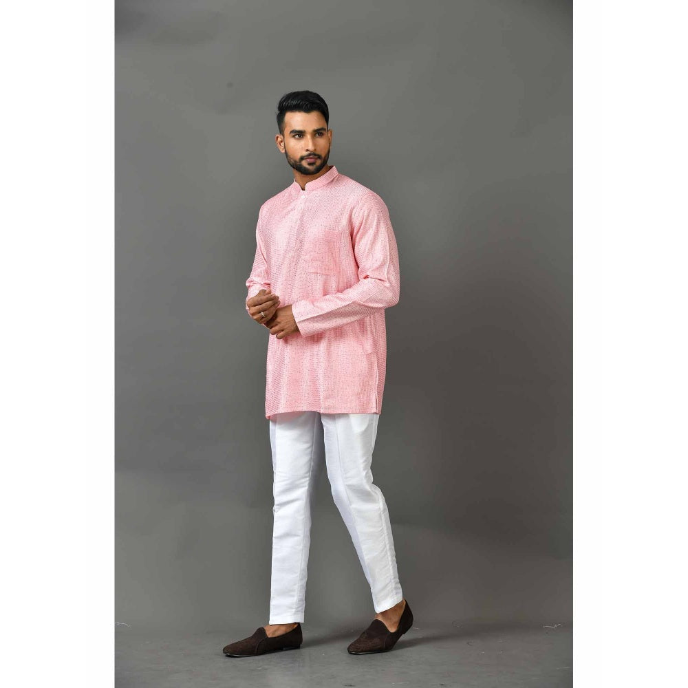 Simaaya Pink Premium Quality Silk Made Short Kurta
