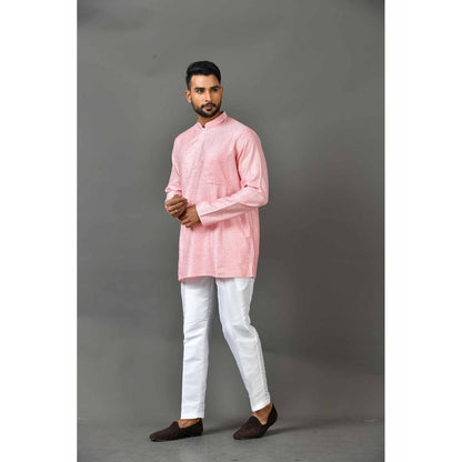 Simaaya Pink Premium Quality Silk Made Short Kurta