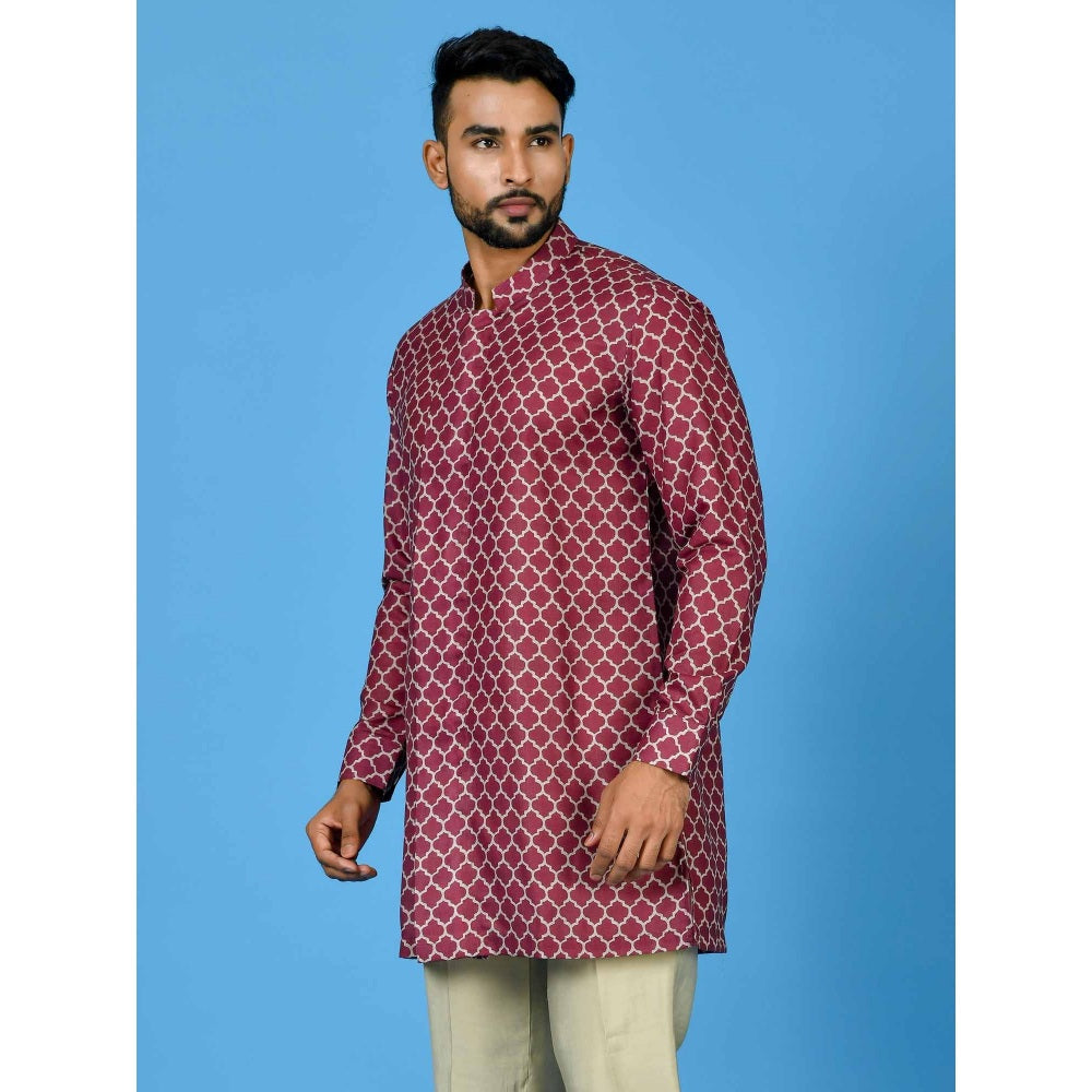 Simaaya Maroon Premium Quality Cotton Made Short Kurta
