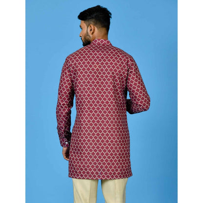 Simaaya Maroon Premium Quality Cotton Made Short Kurta