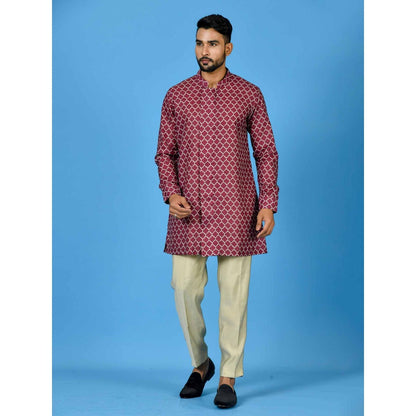 Simaaya Maroon Premium Quality Cotton Made Short Kurta