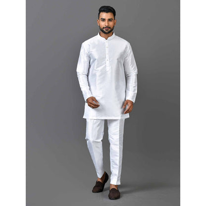 Simaaya White Premium Quality Silk Made Short Kurta