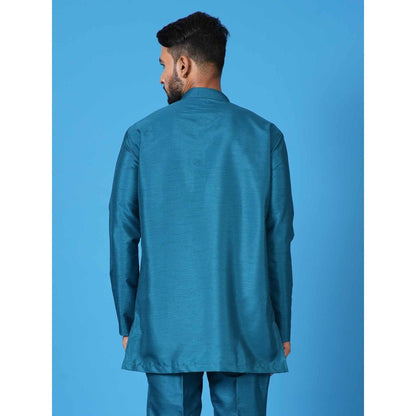 Simaaya Teal Premium Quality Silk Made Short Kurta
