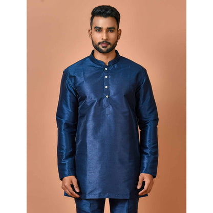Simaaya Navy Blue Premium Quality Silk Made Short Kurta