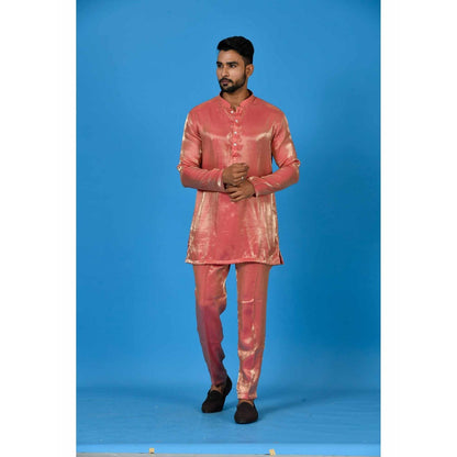 Simaaya Peach Premium Quality Satin Made Short Kurta