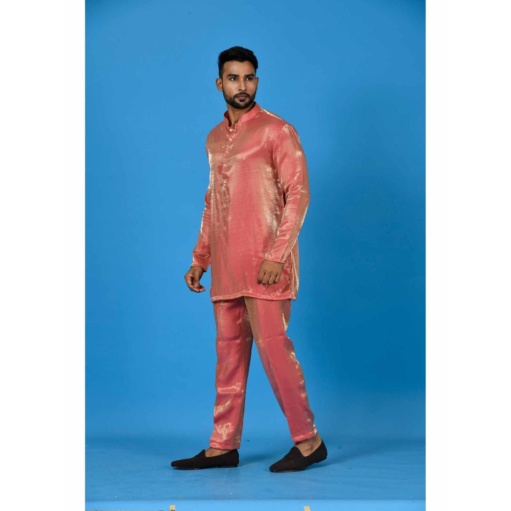 Simaaya Peach Premium Quality Satin Made Short Kurta