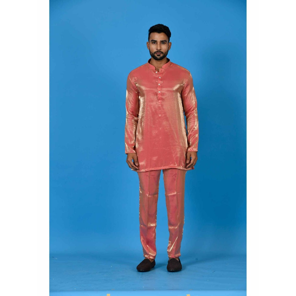 Simaaya Peach Premium Quality Satin Made Short Kurta