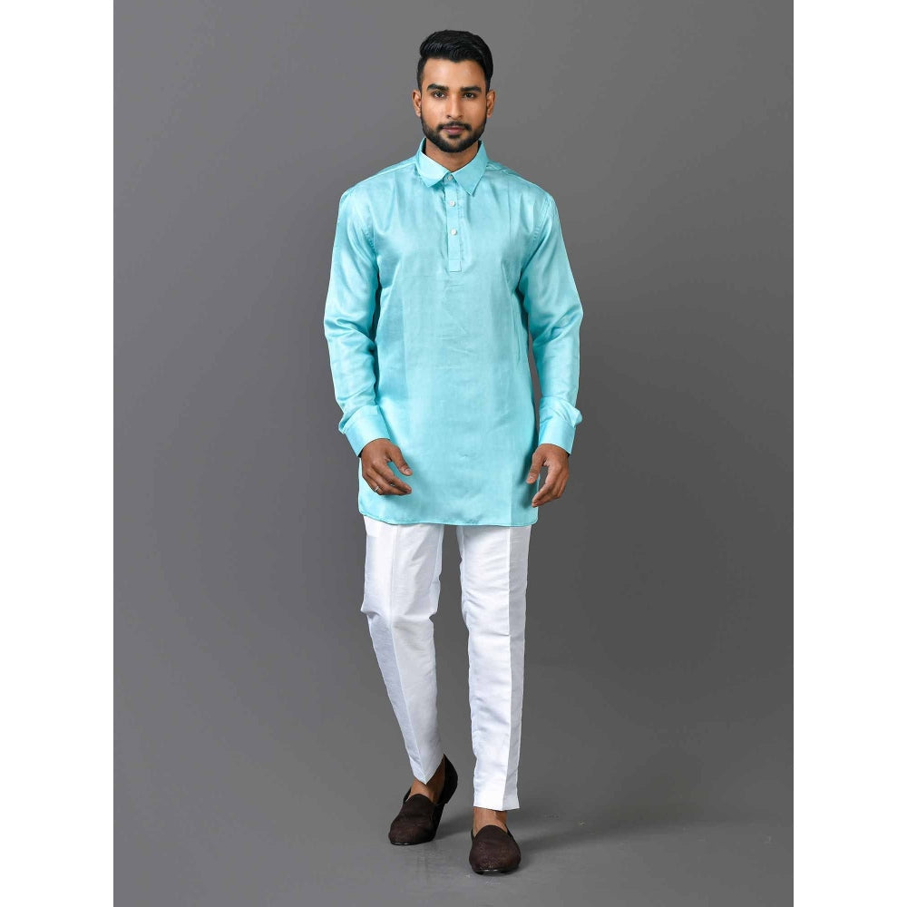 Simaaya Blue Premium Quality Silk Made Short Kurta