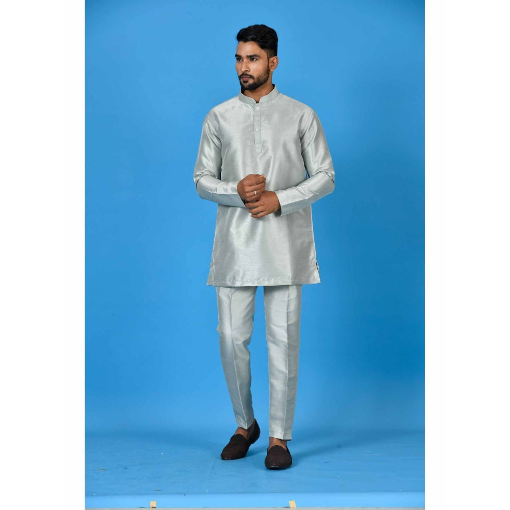 Simaaya Grey Premium Quality Silk Made Short Kurta