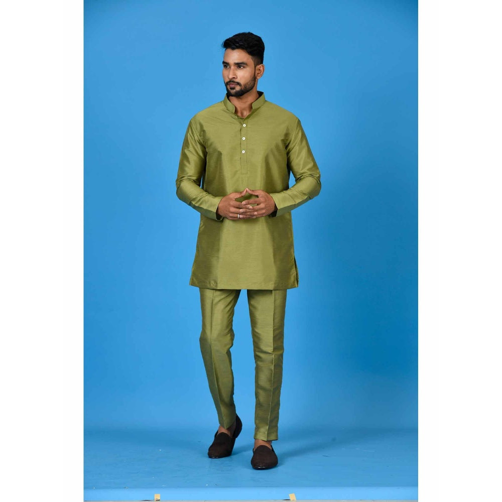 Simaaya Olive Premium Quality Silk Made Short Kurta