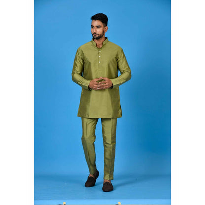 Simaaya Olive Premium Quality Silk Made Short Kurta
