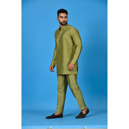 Simaaya Olive Premium Quality Silk Made Short Kurta
