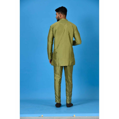 Simaaya Olive Premium Quality Silk Made Short Kurta
