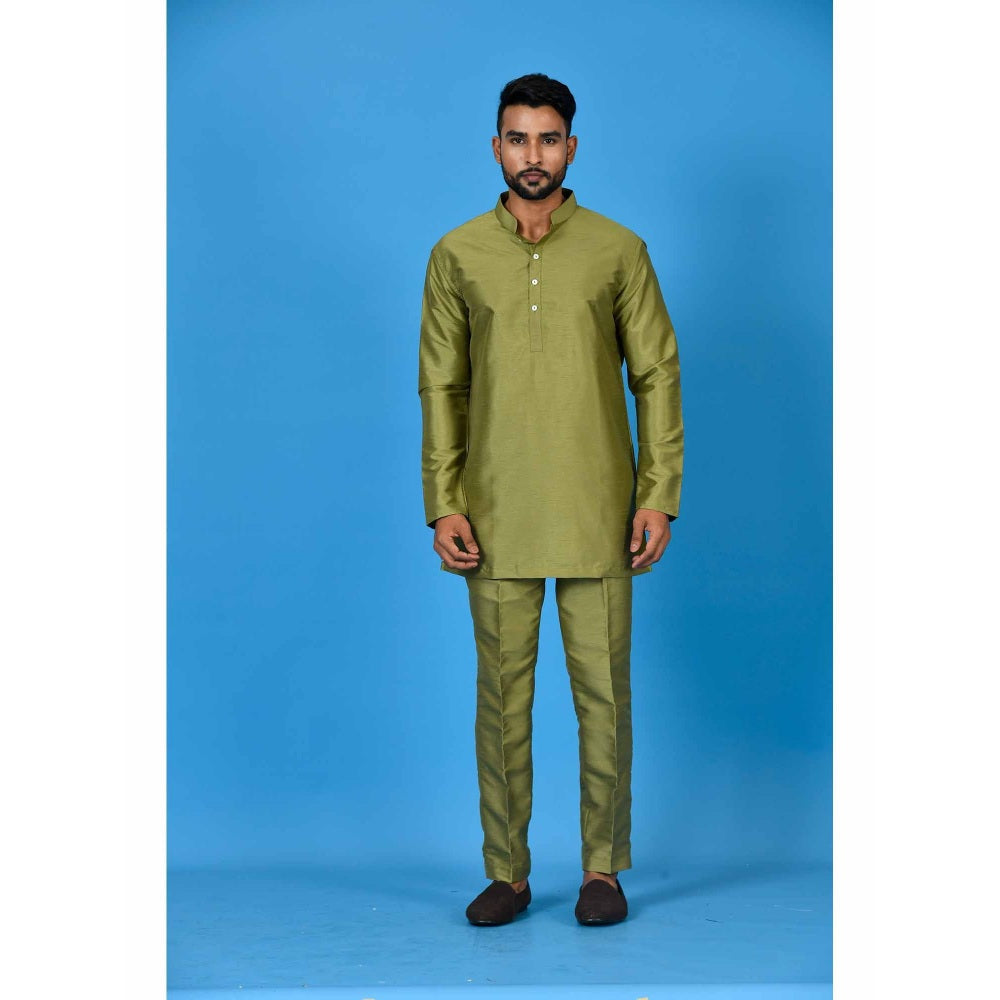 Simaaya Olive Premium Quality Silk Made Short Kurta