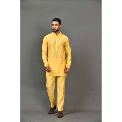 Simaaya Yellow Premium Quality Cotton Made Short Kurta