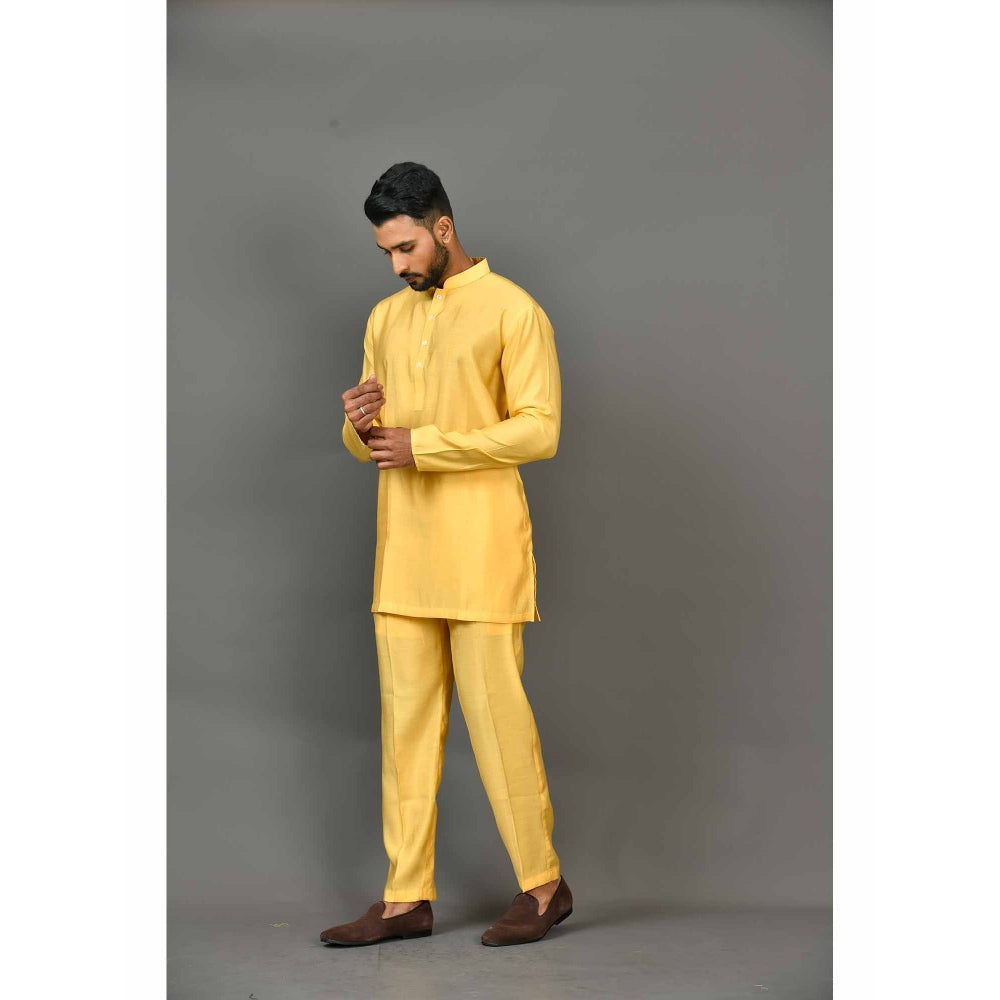 Simaaya Yellow Premium Quality Cotton Made Short Kurta