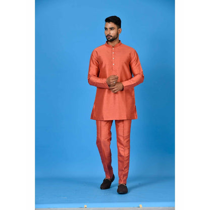 Simaaya Rust Premium Quality Silk Made Short Kurta
