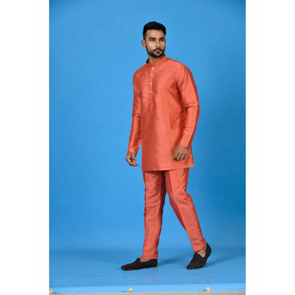 Simaaya Rust Premium Quality Silk Made Short Kurta