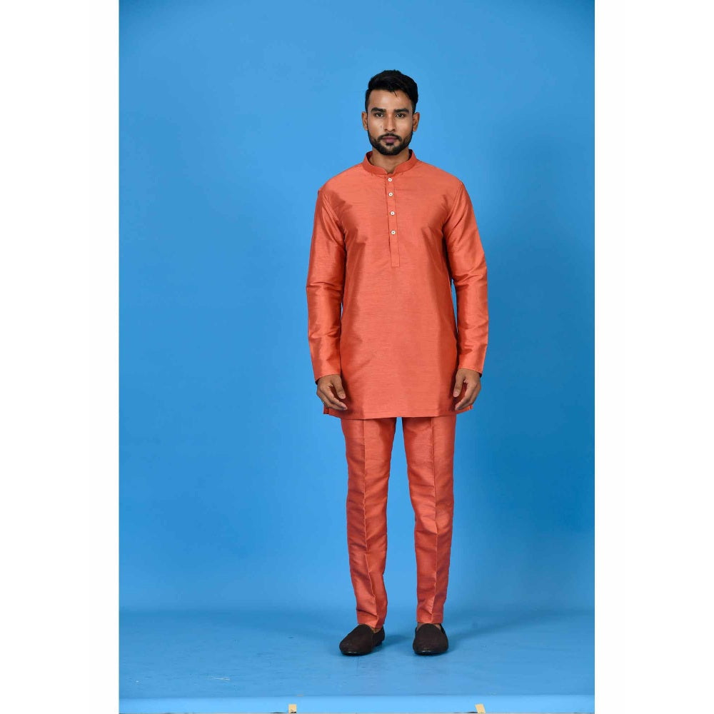 Simaaya Rust Premium Quality Silk Made Short Kurta