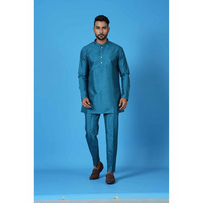 Simaaya Blue Premium Quality Silk Made Short Kurta