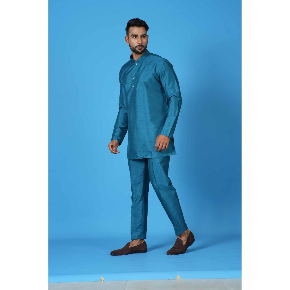 Simaaya Blue Premium Quality Silk Made Short Kurta