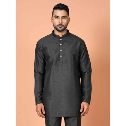 Simaaya Black Premium Quality Silk Made Short Kurta