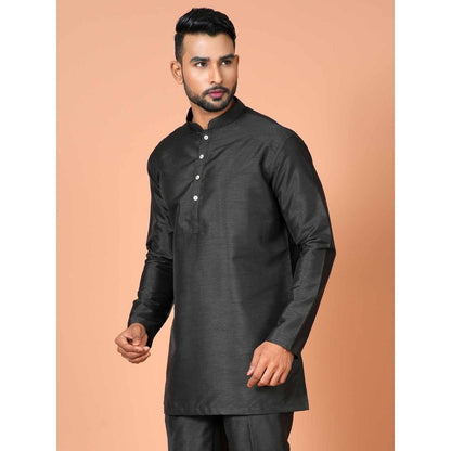 Simaaya Black Premium Quality Silk Made Short Kurta