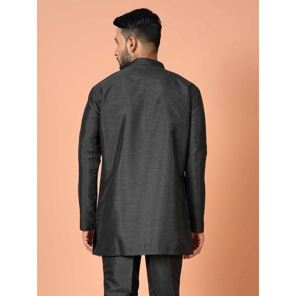 Simaaya Black Premium Quality Silk Made Short Kurta