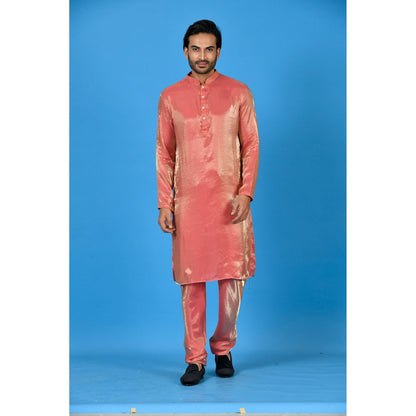 Simaaya Peach Premium Quality Satin Made Kurta for Men