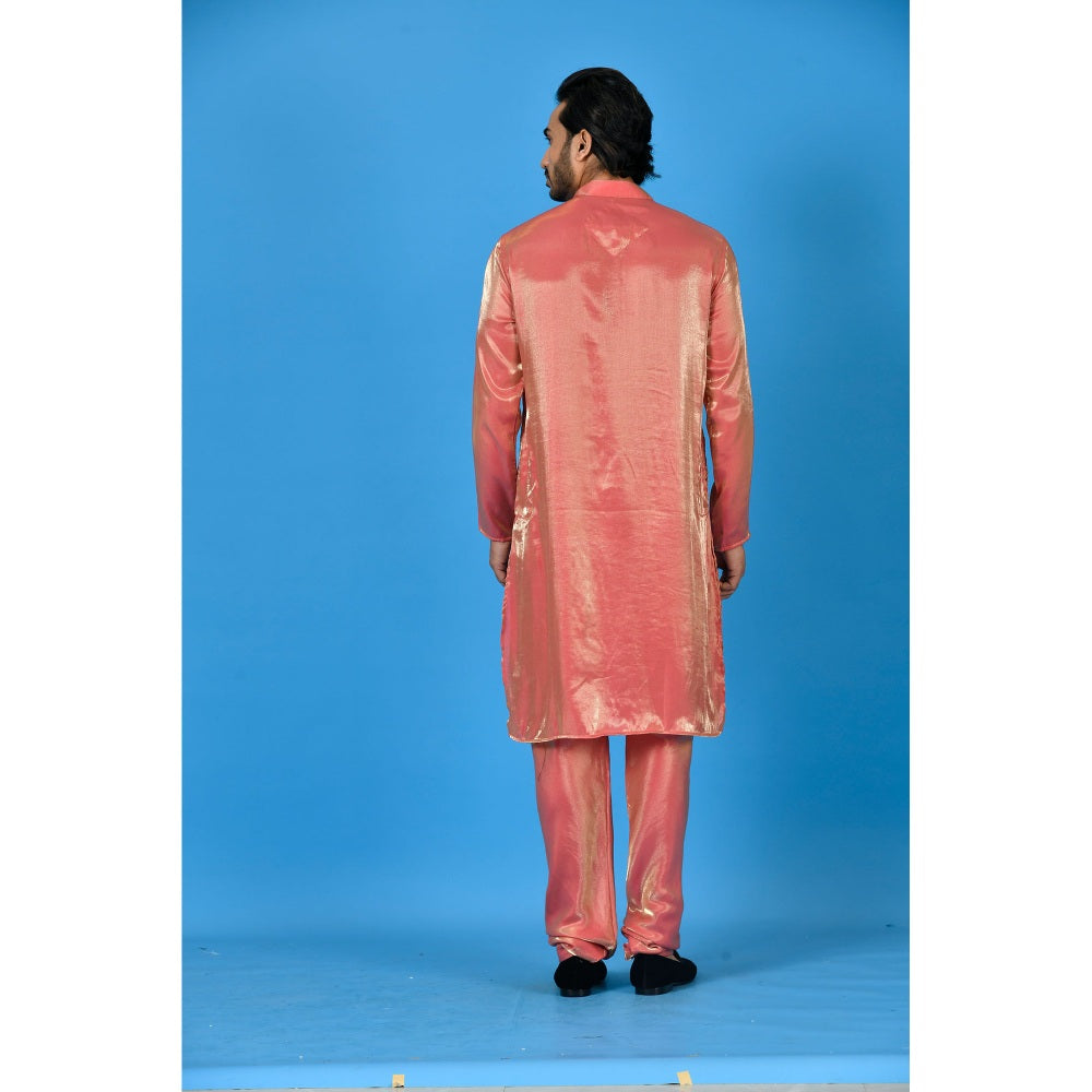 Simaaya Peach Premium Quality Satin Made Kurta for Men